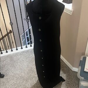 Chic Black Button-Down Maxi Dress